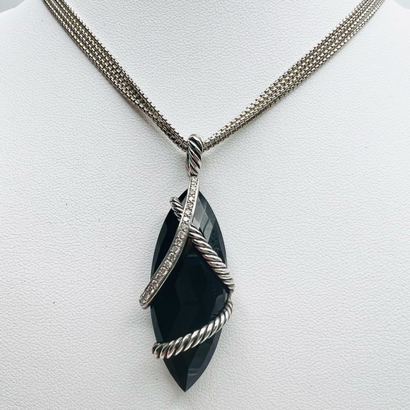 David Yurman Black Onyx & Diamond
Cable Wrap Pendant - Picture 2 of 10